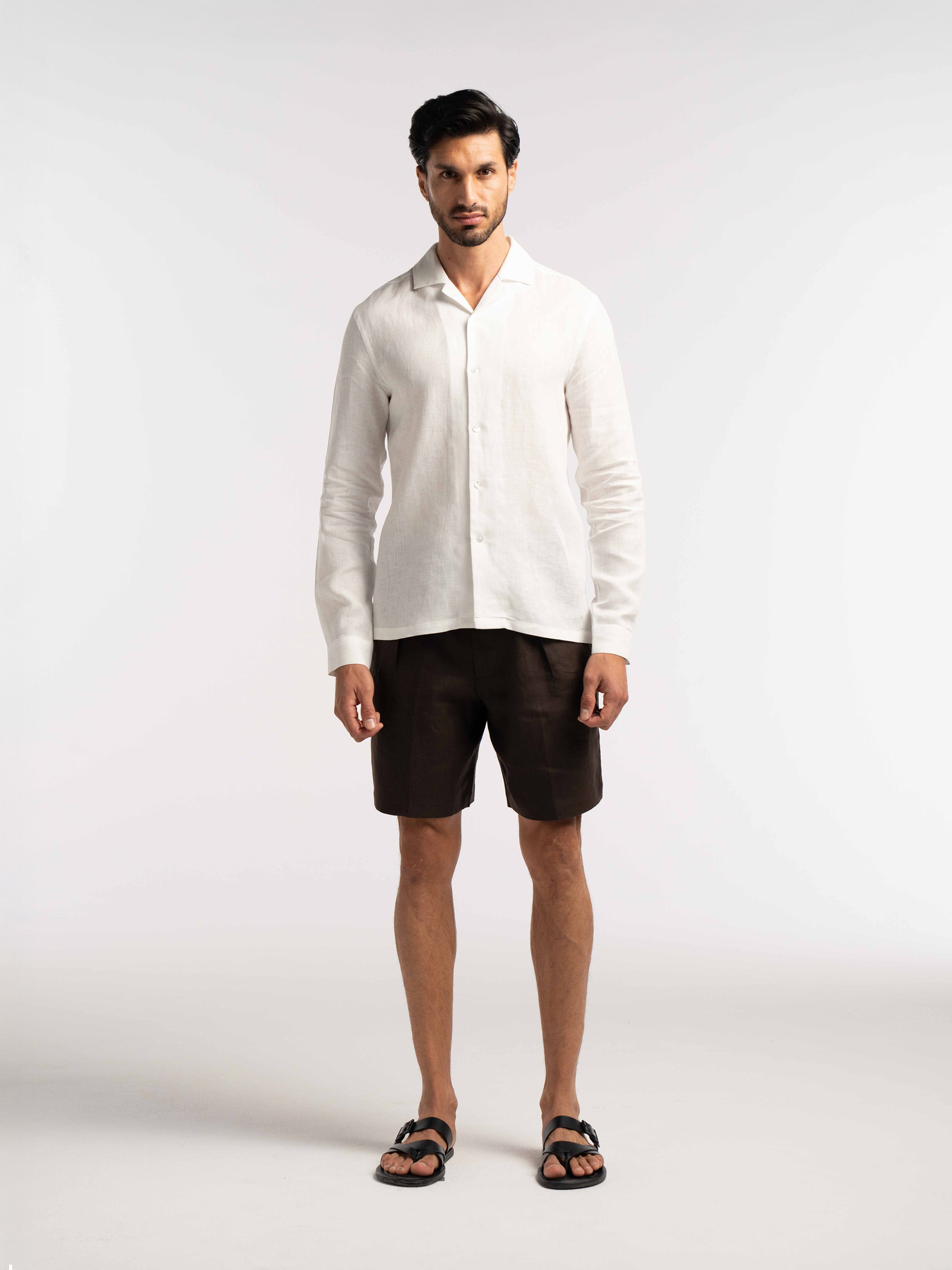 Arista Linen Shirt in Glacier White