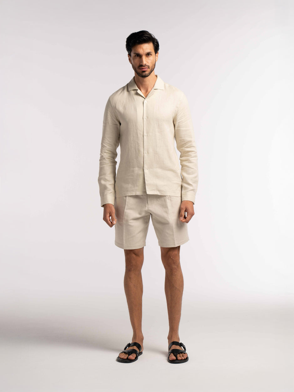 Arista Linen Shirt in Monte Stone