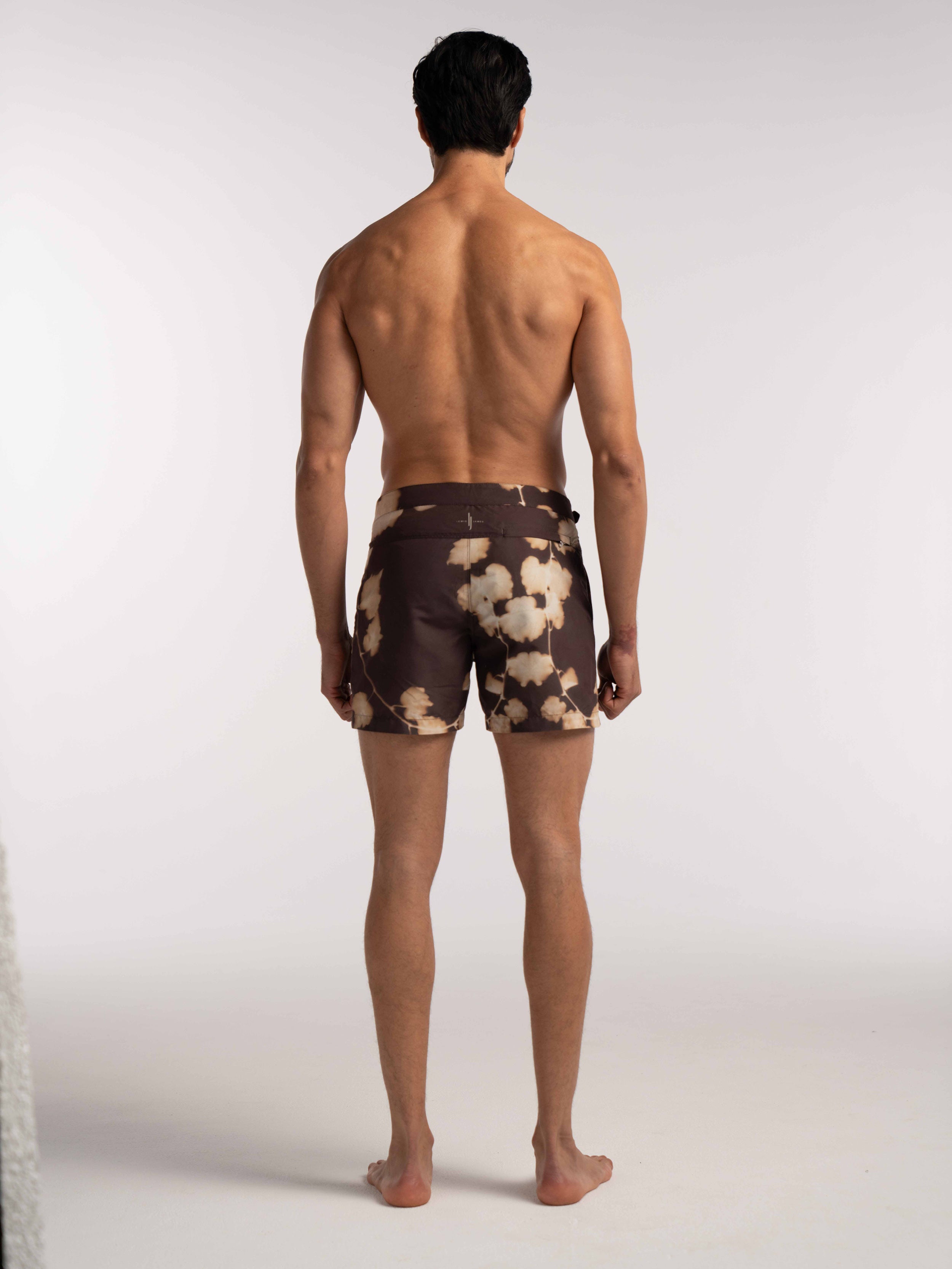 Brown Branch Print Smart Original Swimshorts