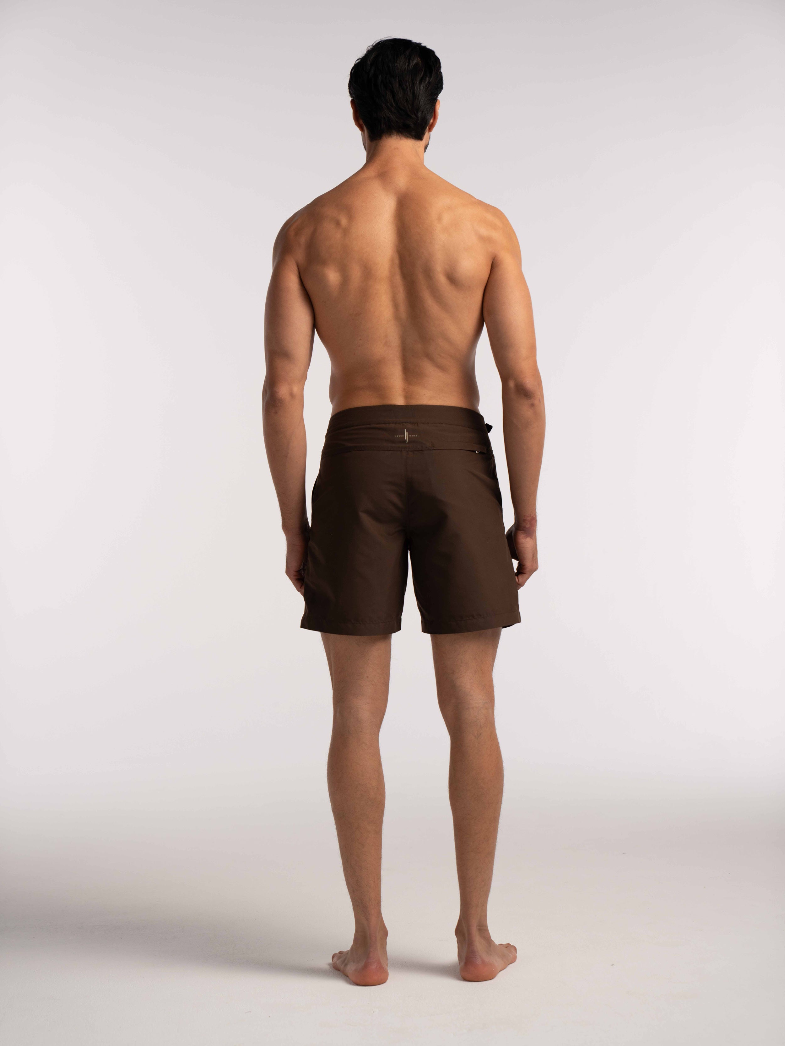 Brown Smart Longline Length Swimshort