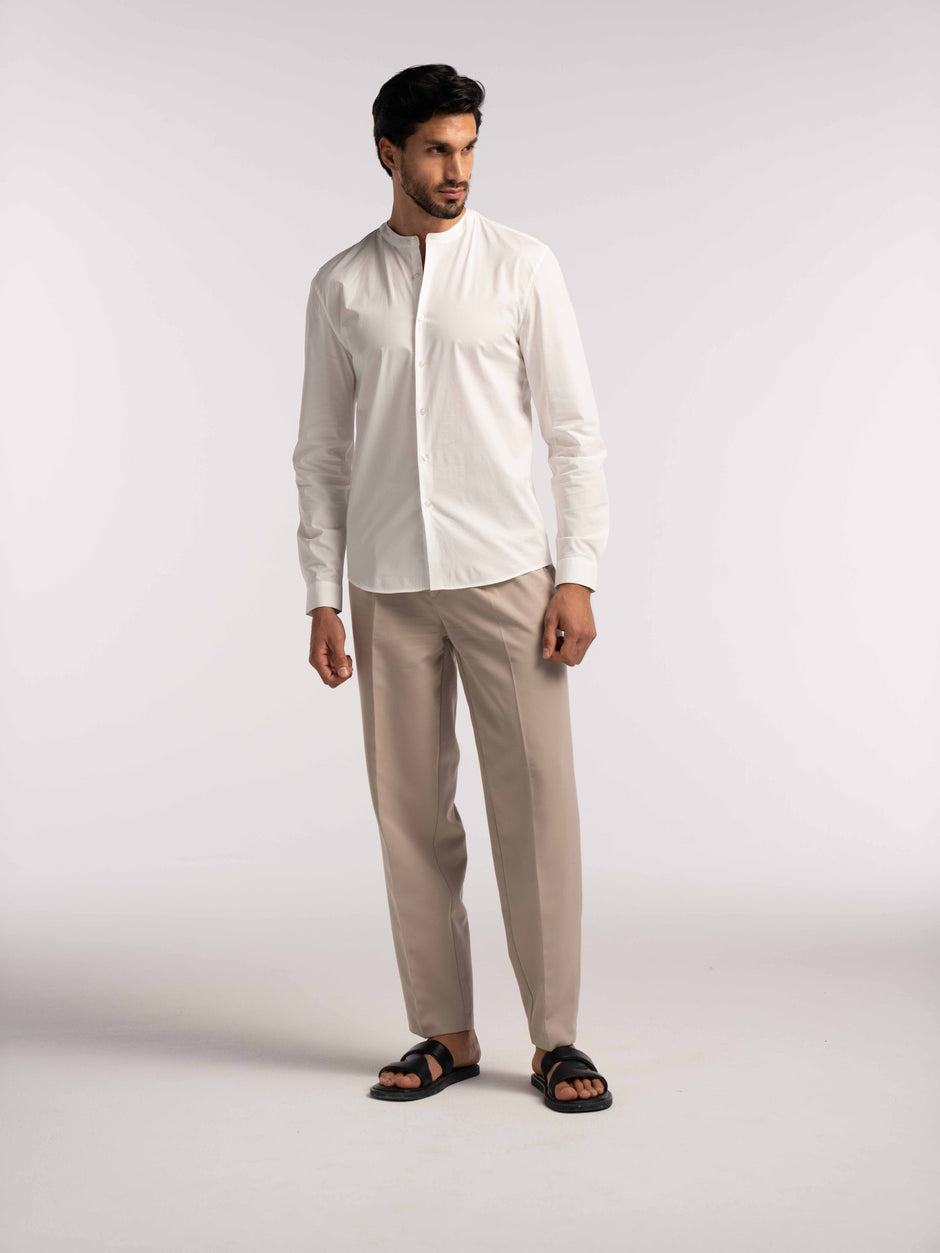 Regent Poplin Shirt in Glacier White 