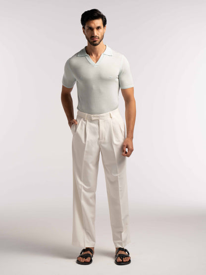Extra Fine Merino Wool Polo in Mint - Lewis James 