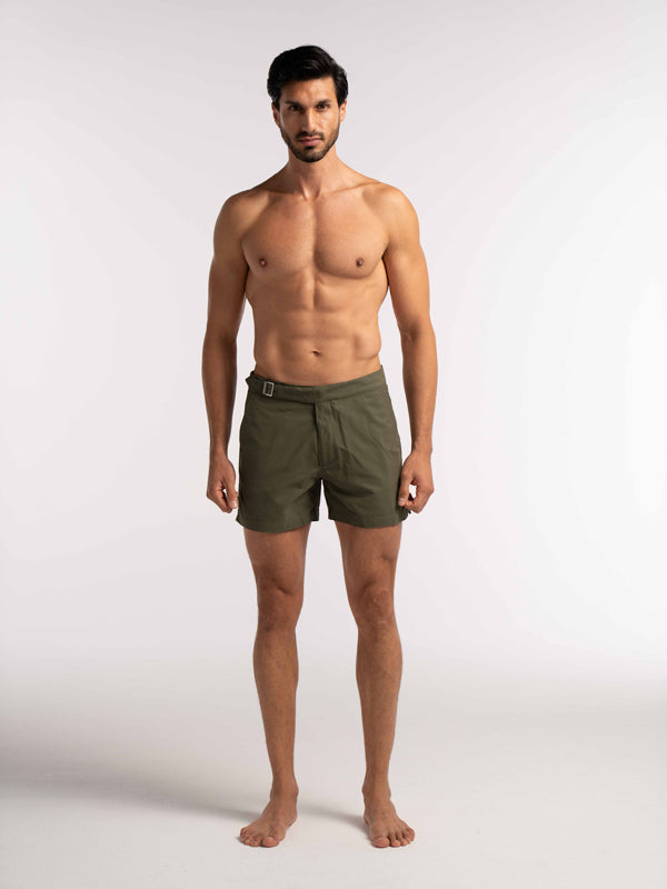 Smart Original Swim Shorts in Olive Khaki - Lewis James 