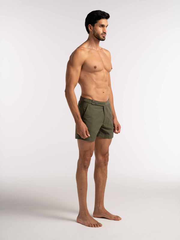 Smart Original Swim Shorts in Olive Khaki - Lewis James 