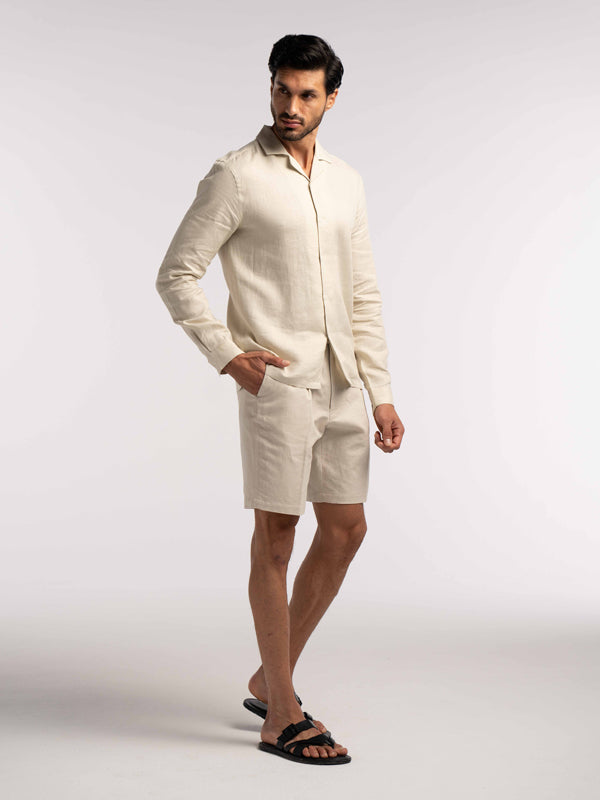 Arista Linen Shirt in Monte Stone
