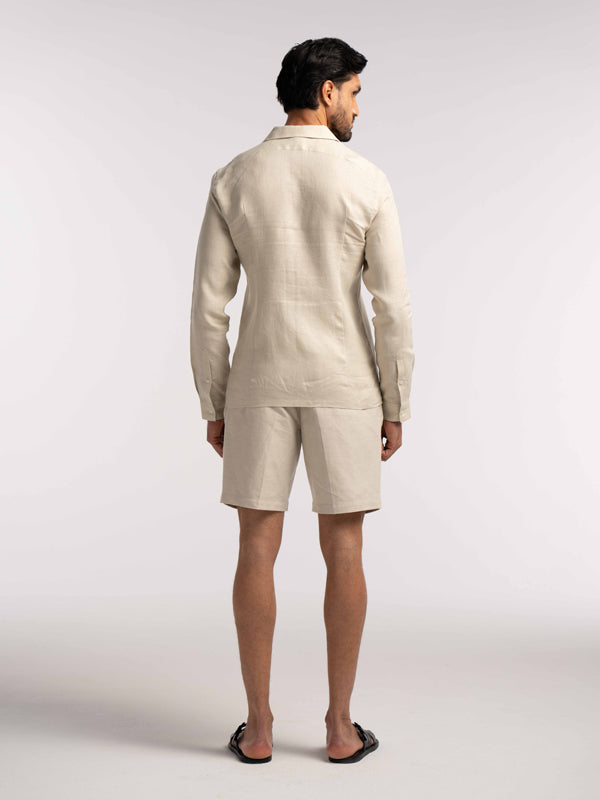 Arista Linen Shirt in Monte Stone