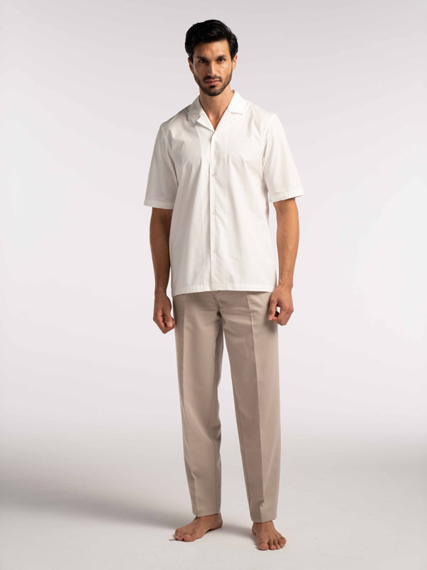Tailored LJ Embroidered Shirt in White - Lewis James 