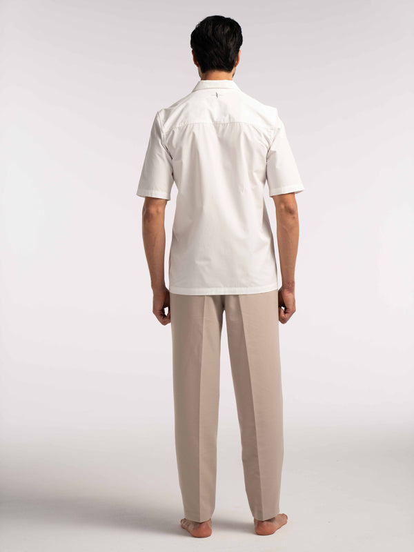 Tailored LJ Embroidered Shirt in White - Lewis James 