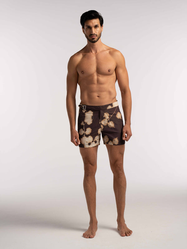 Brown Branch Print Smart Original Swimshorts - Lewis James 