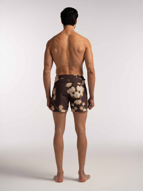 Brown Branch Print Smart Original Swimshorts