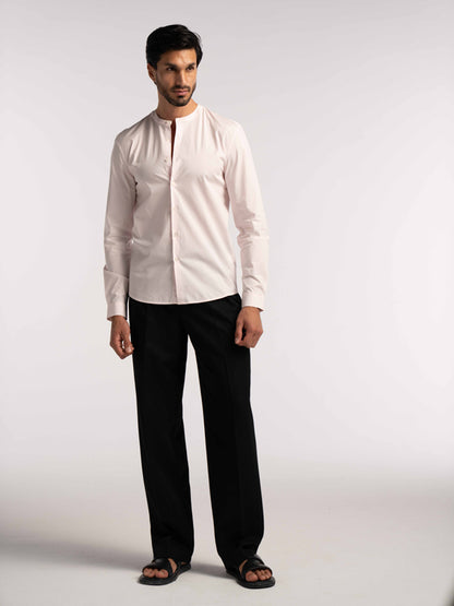 Regent Poplin Shirt in Dusty Pink - Lewis James 