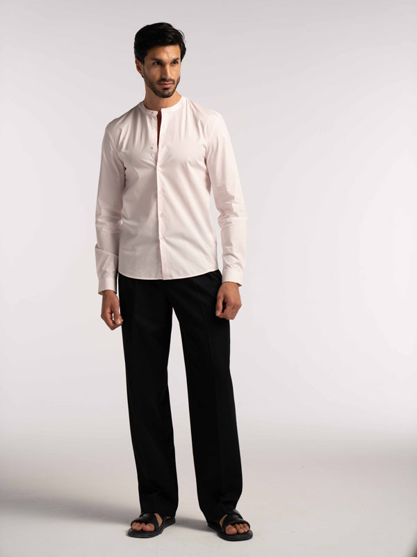 Regent Poplin Shirt in Dusty Pink - Lewis James 