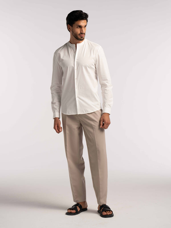 Regent Poplin Shirt in Glacier White  - Lewis James 