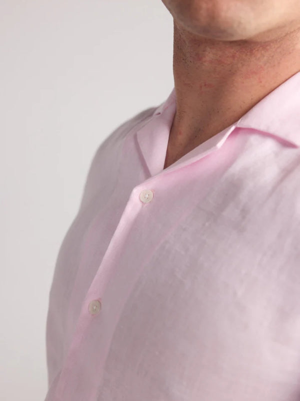 Arista Linen Shirt in Light Pink