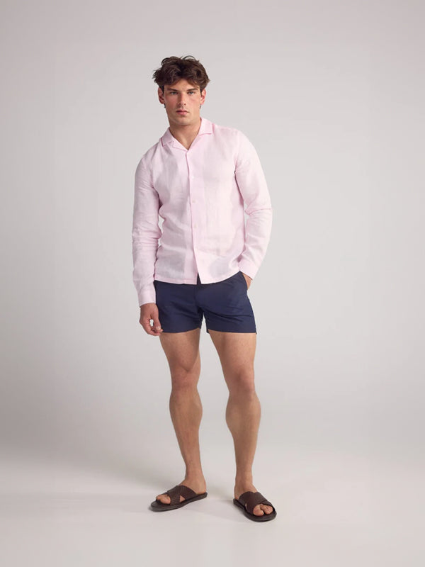 Arista Linen Shirt in Light Pink
