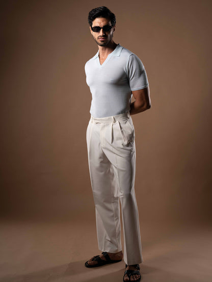Extra Fine Merino Wool Polo in Mint - Lewis James 