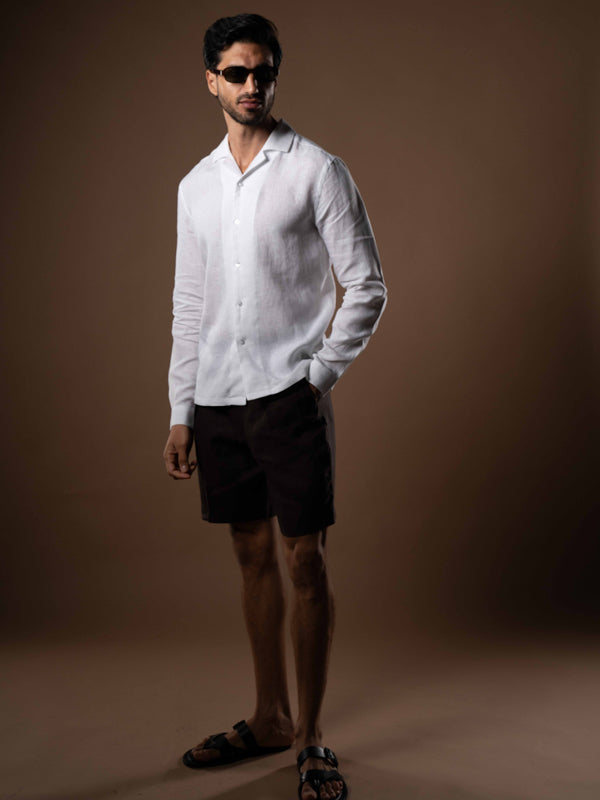 Brown Smart Longline Length Swimshort