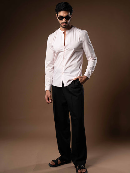 Regent Poplin Shirt in Dusty Pink - Lewis James 