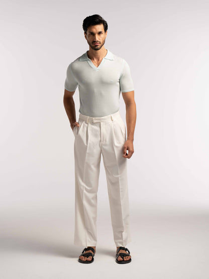 Extra Fine Merino Wool Polo in Mint - Lewis James 