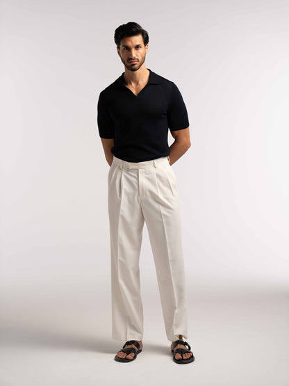 Extra Fine Merino Wool Polo in Navy - Lewis James 