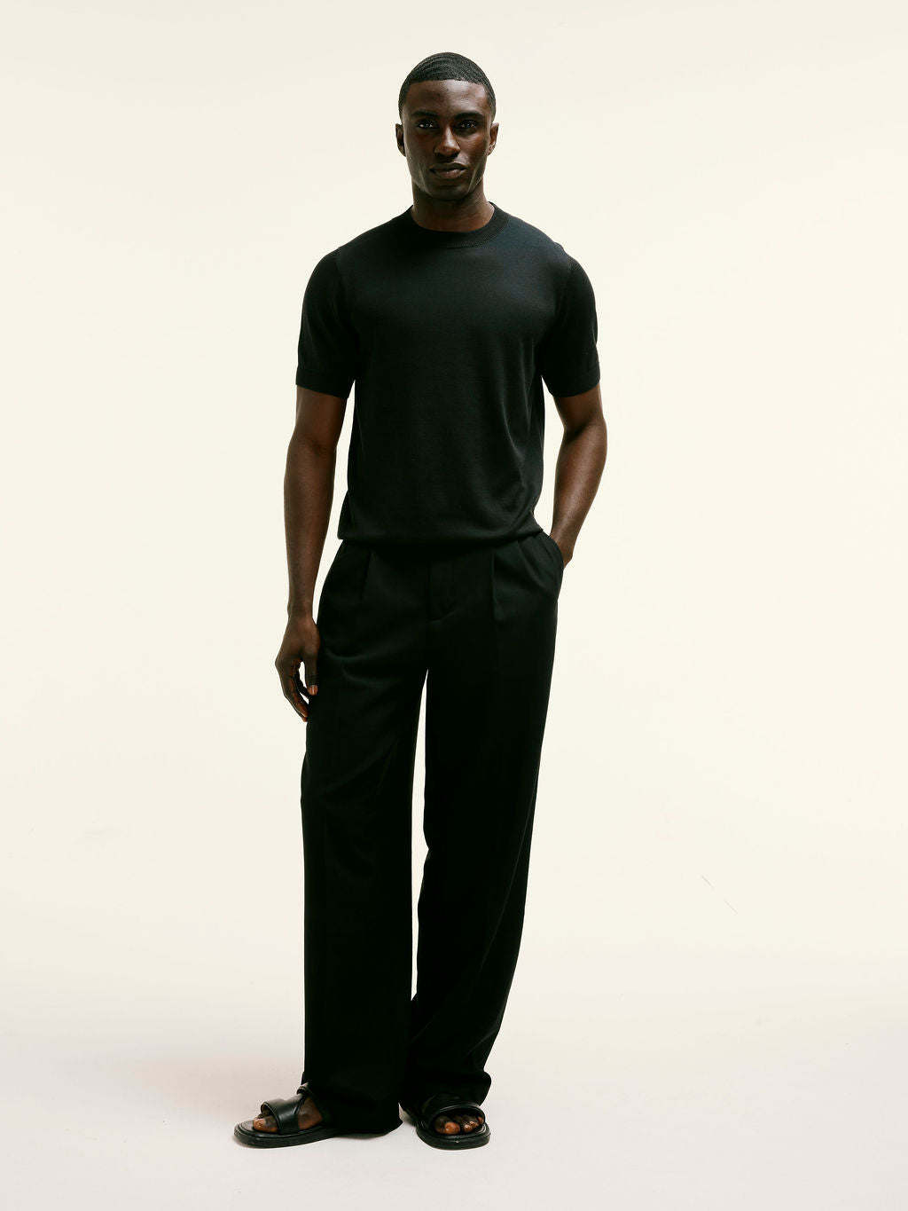 Black Premium Knitted Cotton T'Shirt