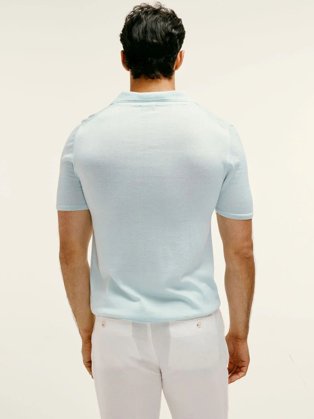 Extra Fine Merino Wool Polo in Mint