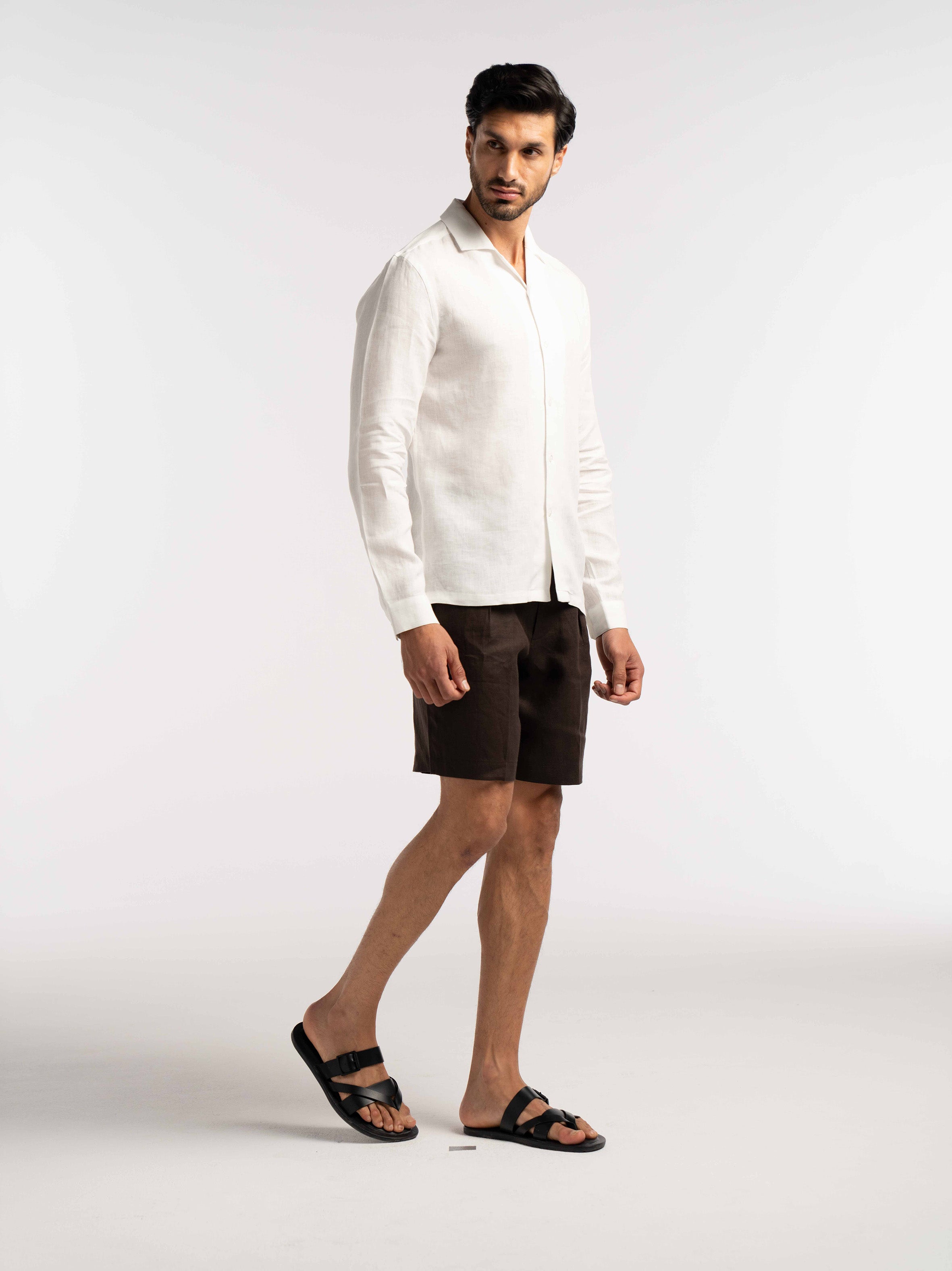 Arista Linen Shirt in Glacier White