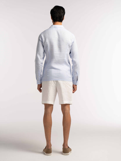 Arista Linen Shirt in Celeste Blue 