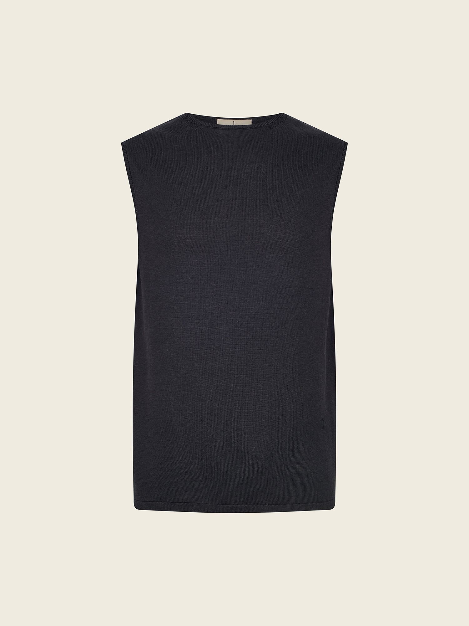 Black Fine-Knit Tank Top