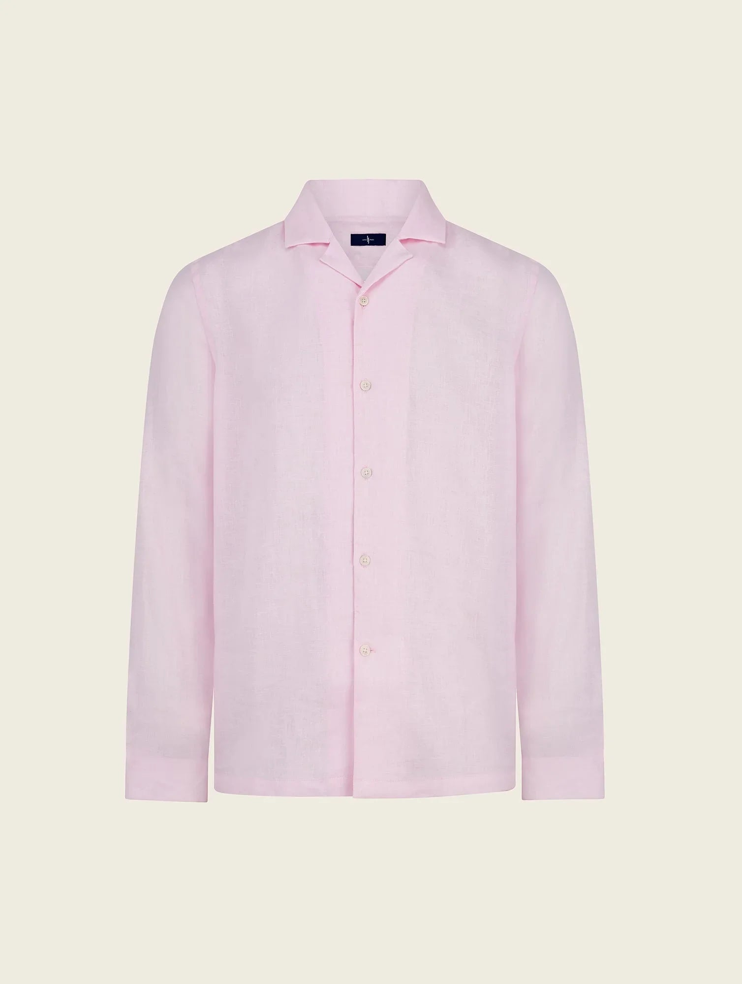 Arista Linen Cuban - Collar Shirt Light Pink - Lewis James