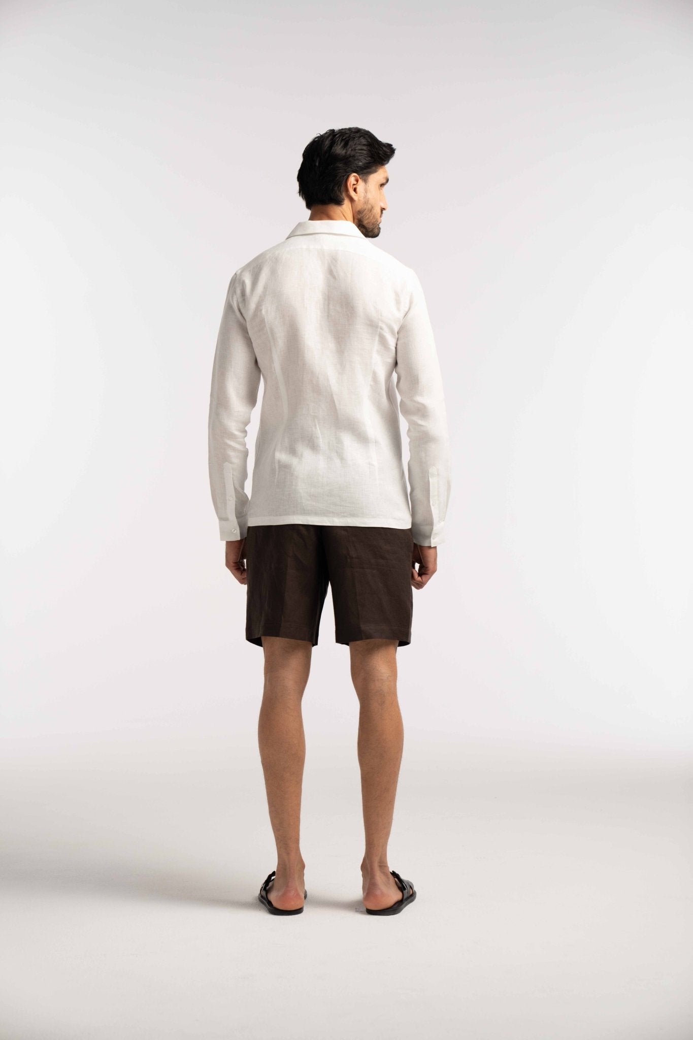 Arista Linen Shirt in Glacier White - Lewis James