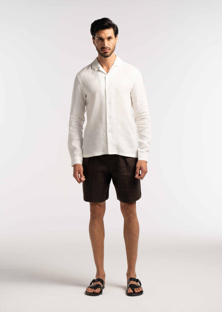 Arista Linen Shirt in Glacier White - Lewis James
