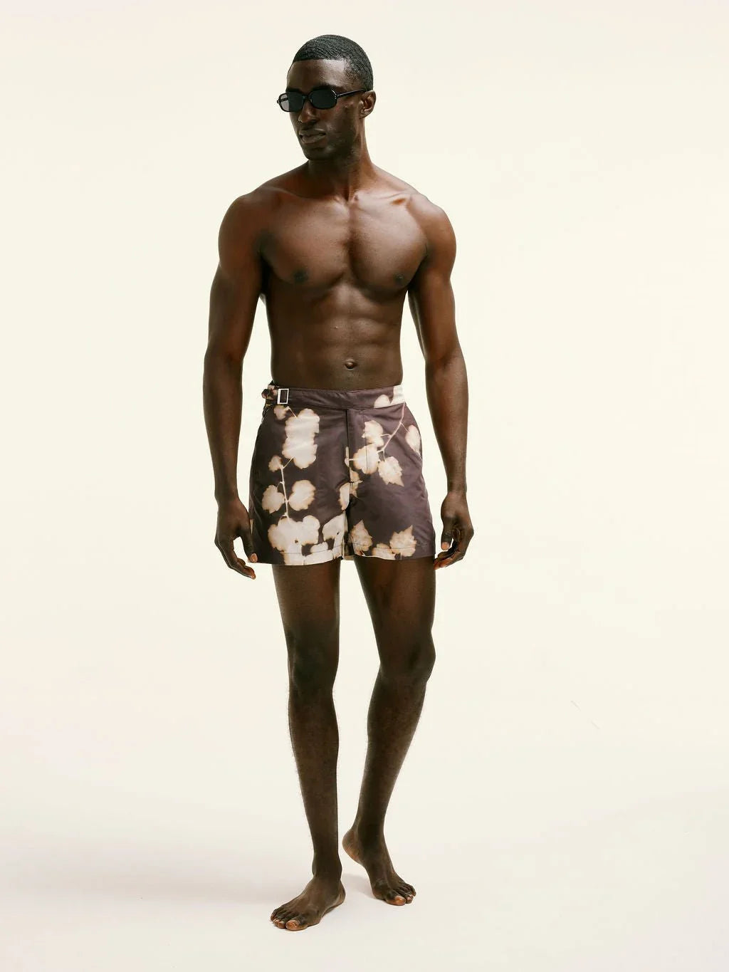 Branch Print Smart Original Swimshorts in Brown - Lewis James