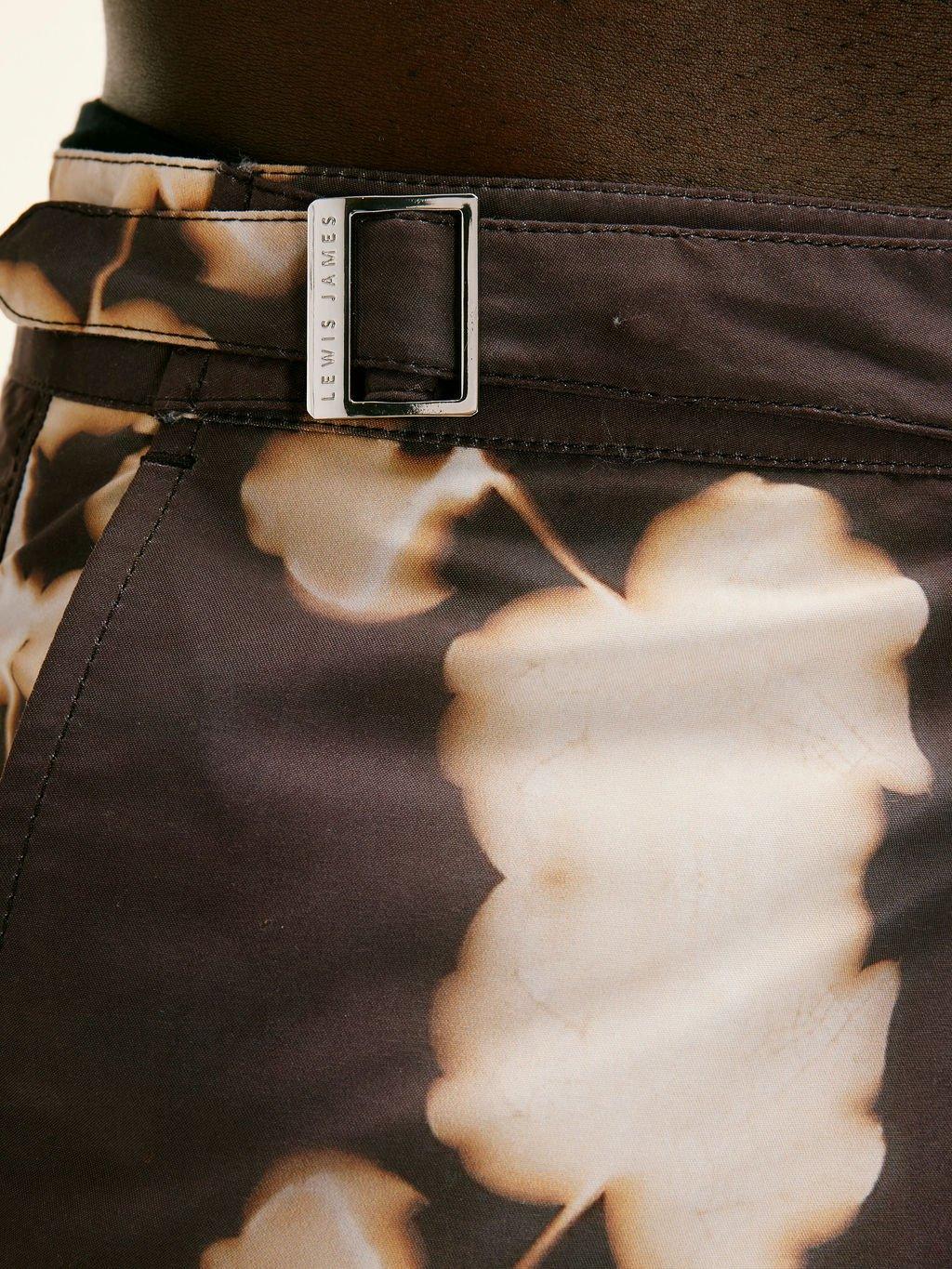 Branch Print Smart Original Swimshorts in Brown - Lewis James