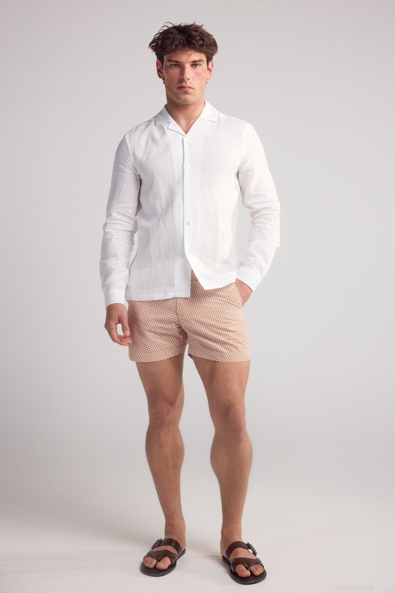 Brown Caminos de Ronda Swim Shorts - Lewis James