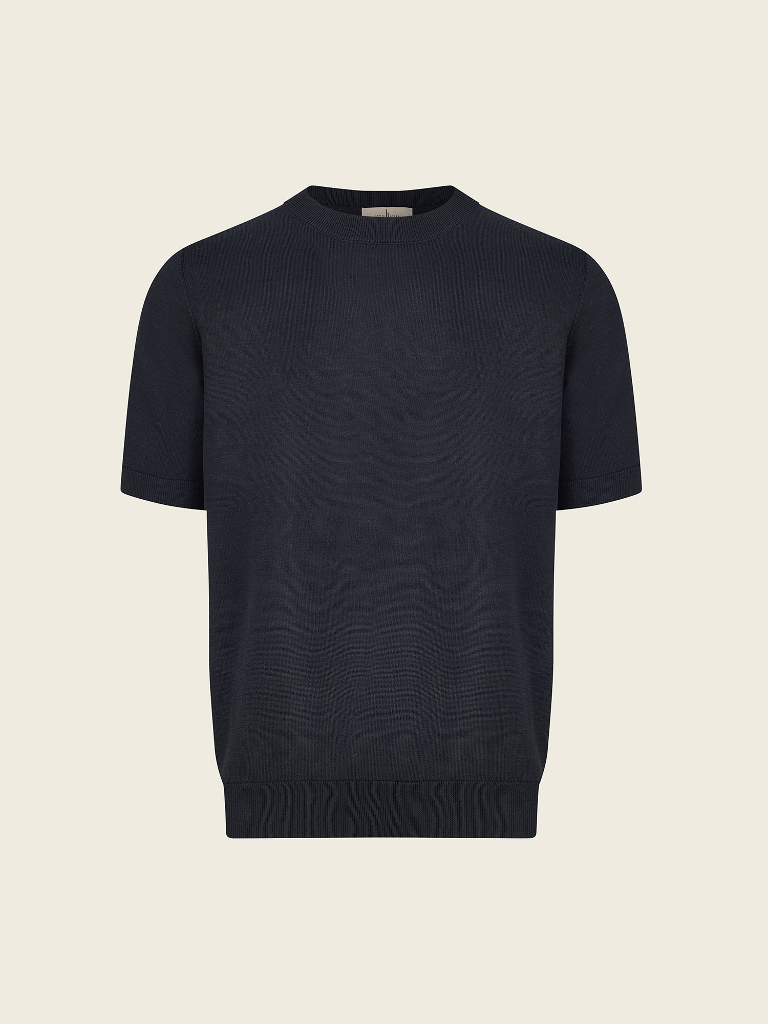 Cotton - Silk Blend Premium Knitted T-Shirt in black - Lewis James