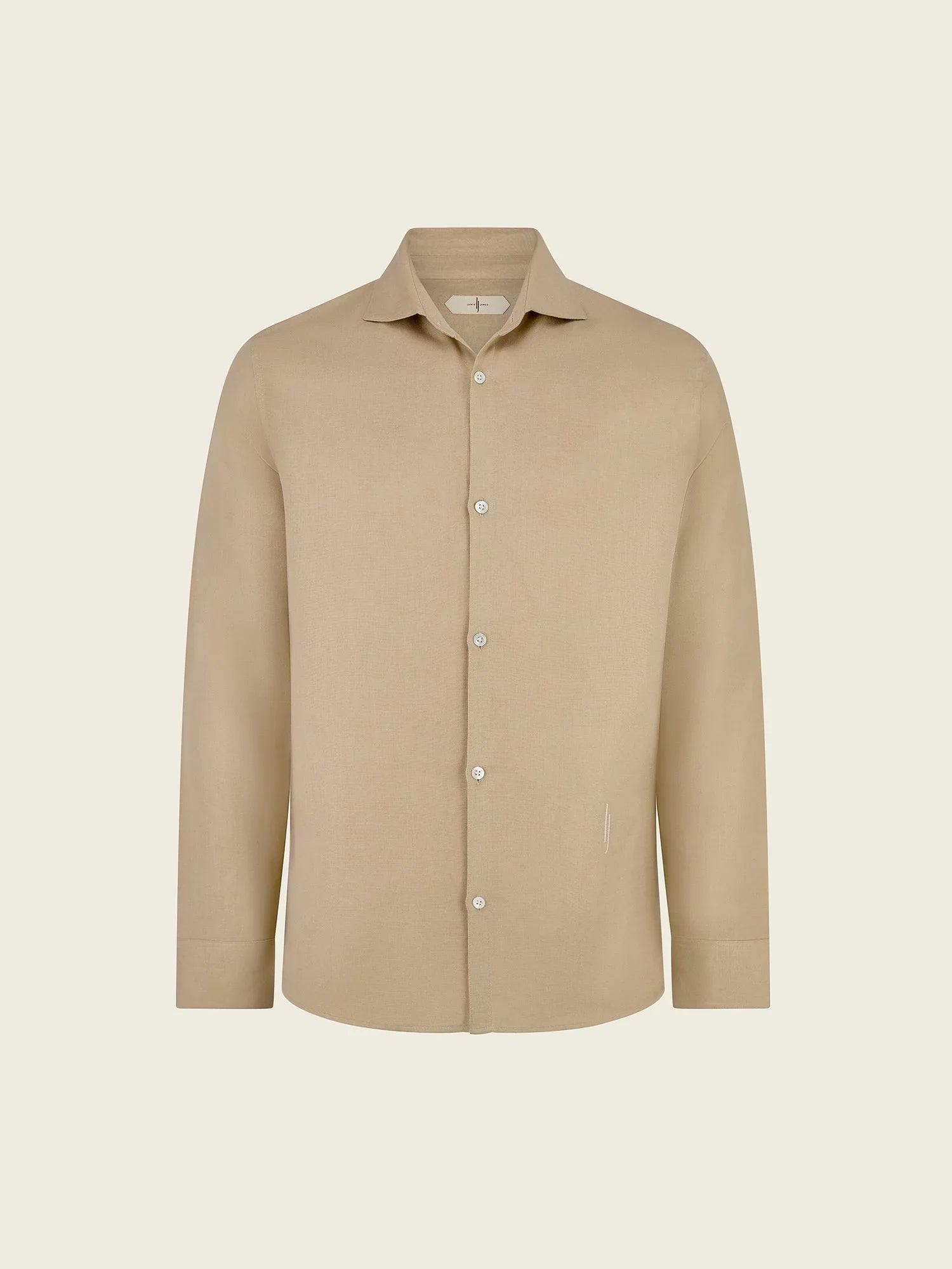 Cutaway Collar Linen - Viscose Shirt in gold - Lewis James