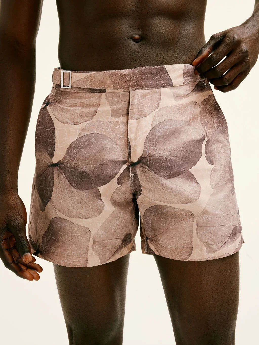 Floral Print Smart Original Swim Shorts in Brown - Lewis James