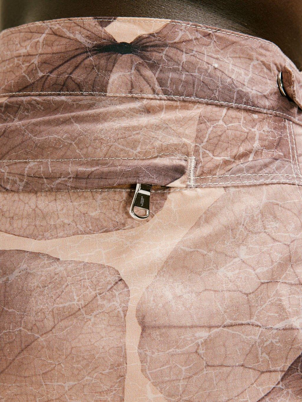 Floral Print Smart Original Swim Shorts in Brown - Lewis James