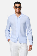 Arista Linen Cuban-Collar Shirt