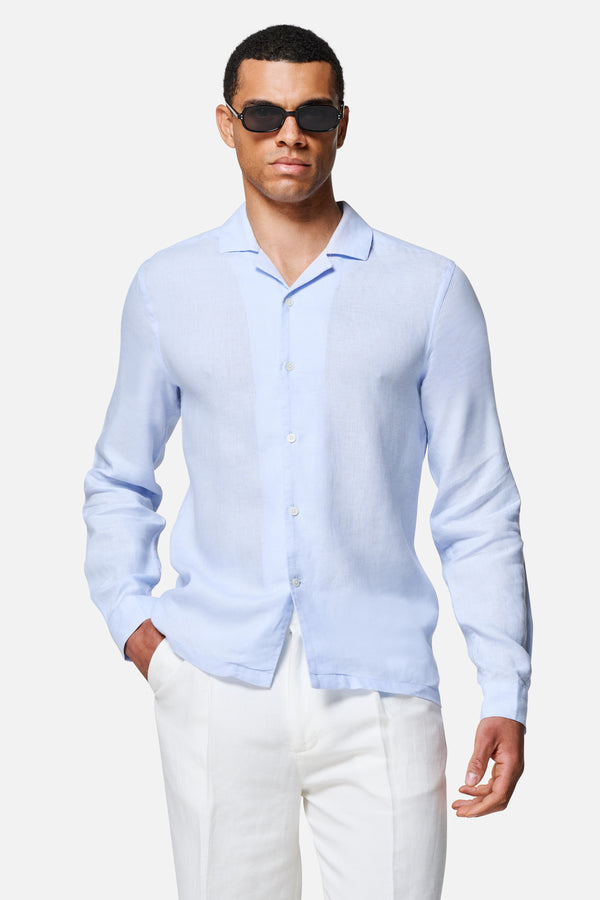 Arista Linen Cuban-Collar Shirt
