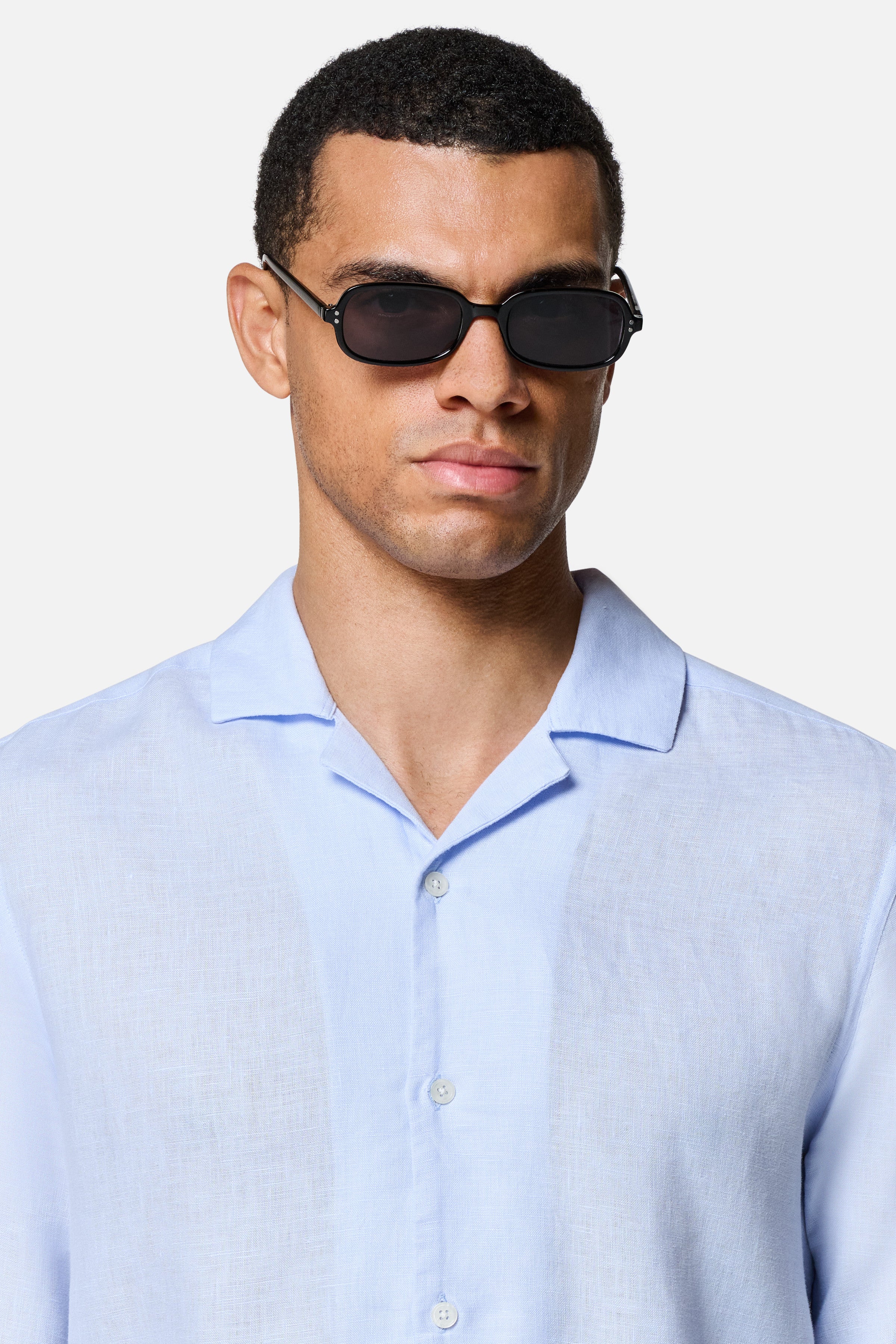 Arista Linen Cuban-Collar Shirt — Lewis James