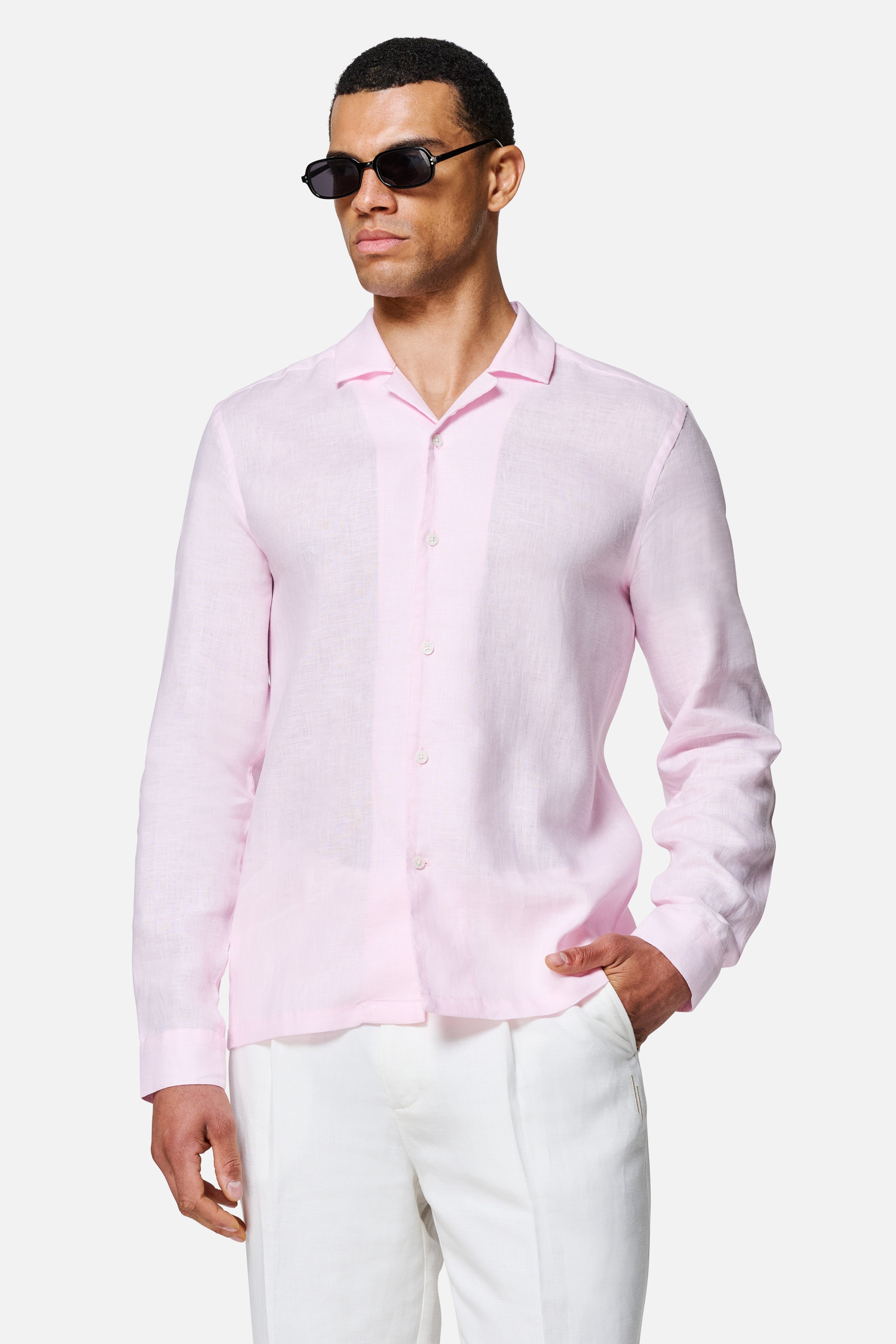 Arista Linen Cuban-Collar Shirt — Lewis James