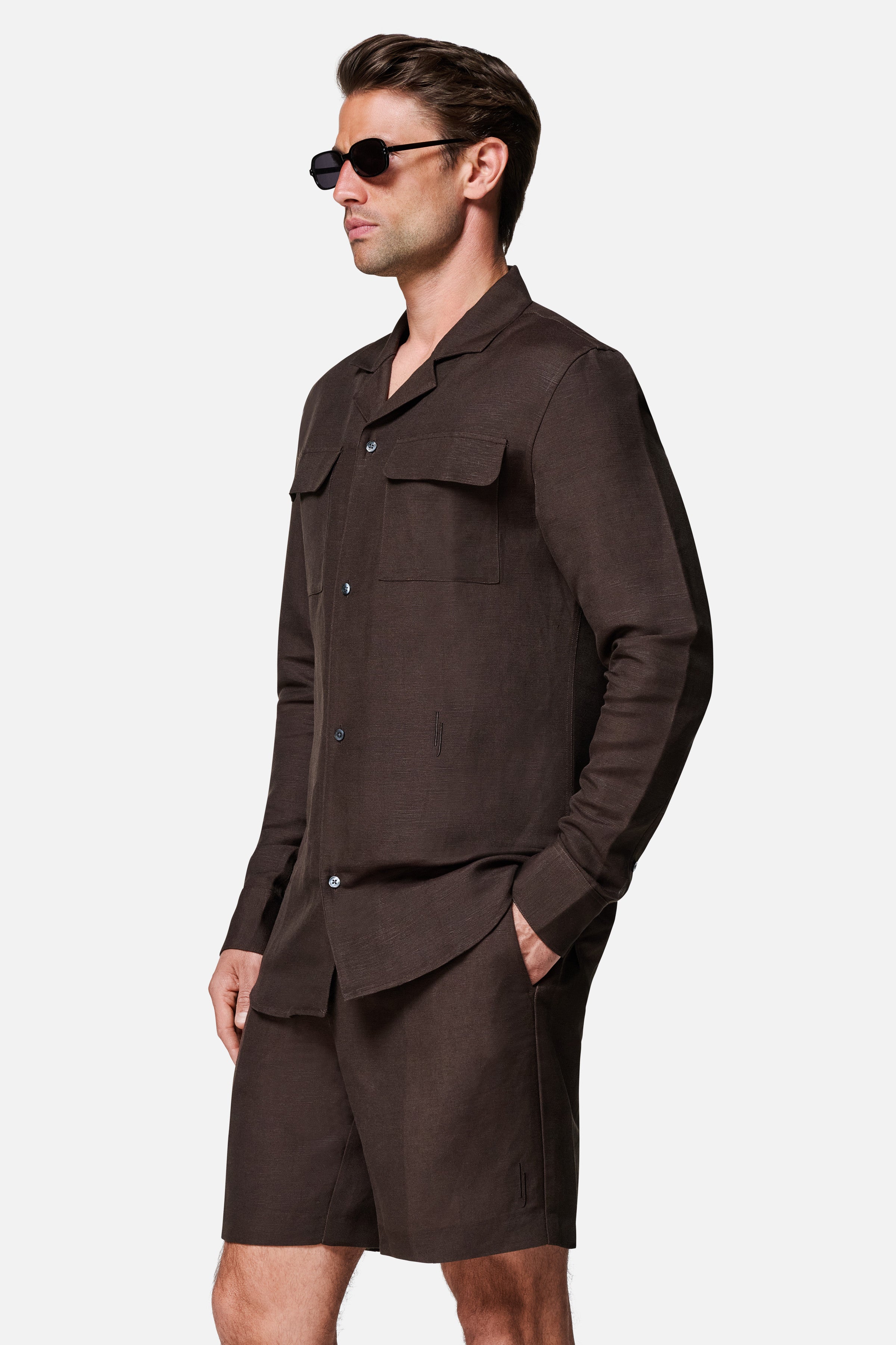 Daniel Long-Sleeve Linen Safari Shirt
