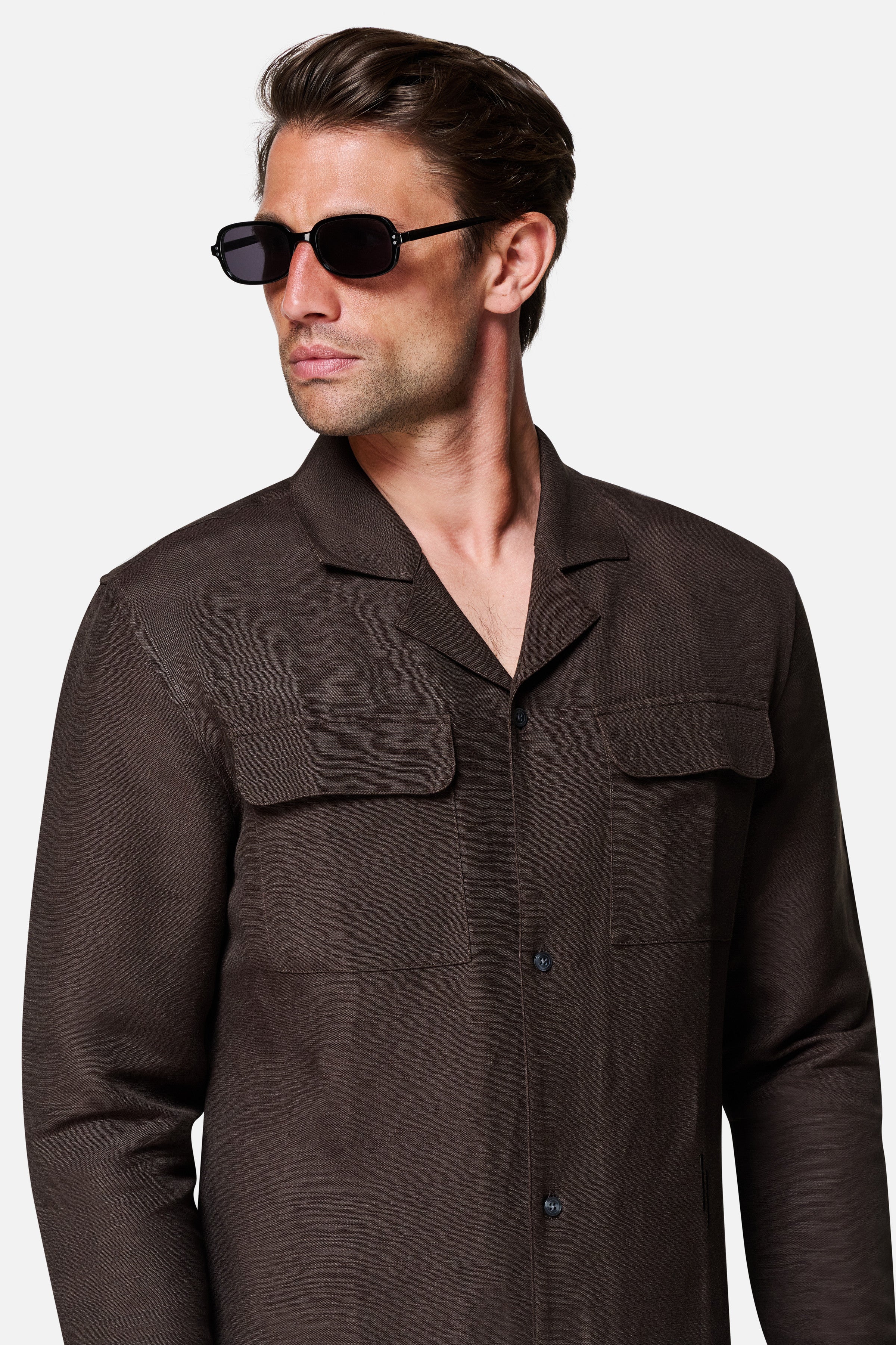 Daniel Long-Sleeve Linen Safari Shirt