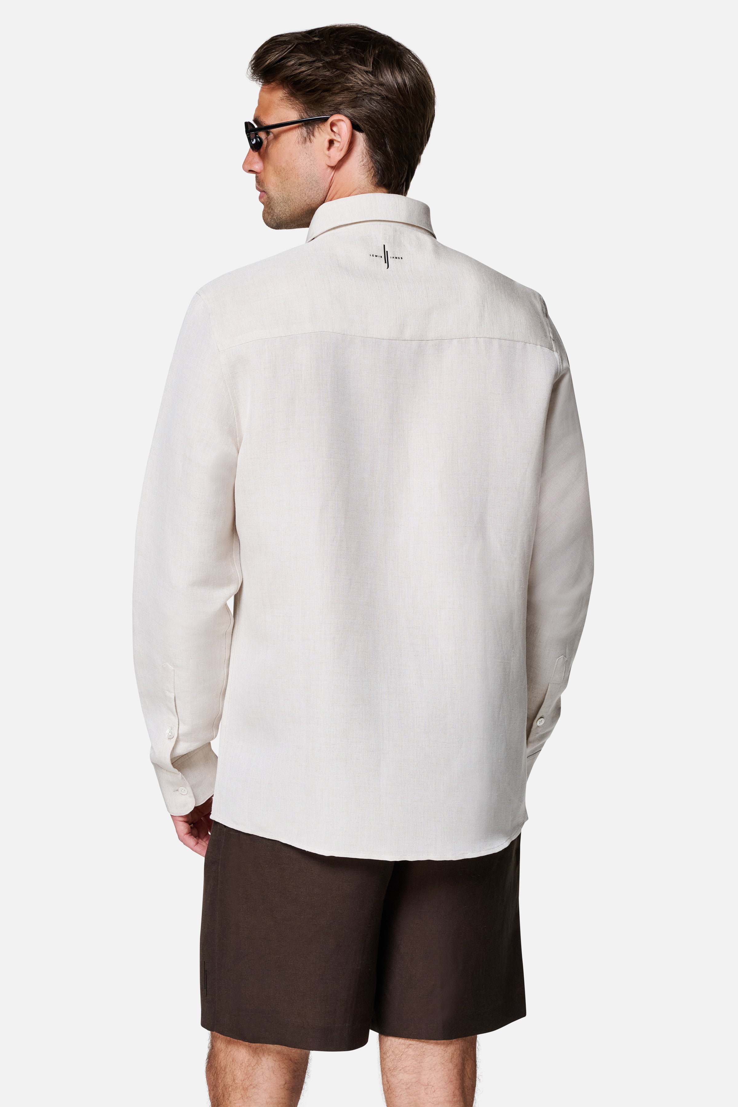 Emilio Cutaway Collar Linen-viscose Shirt