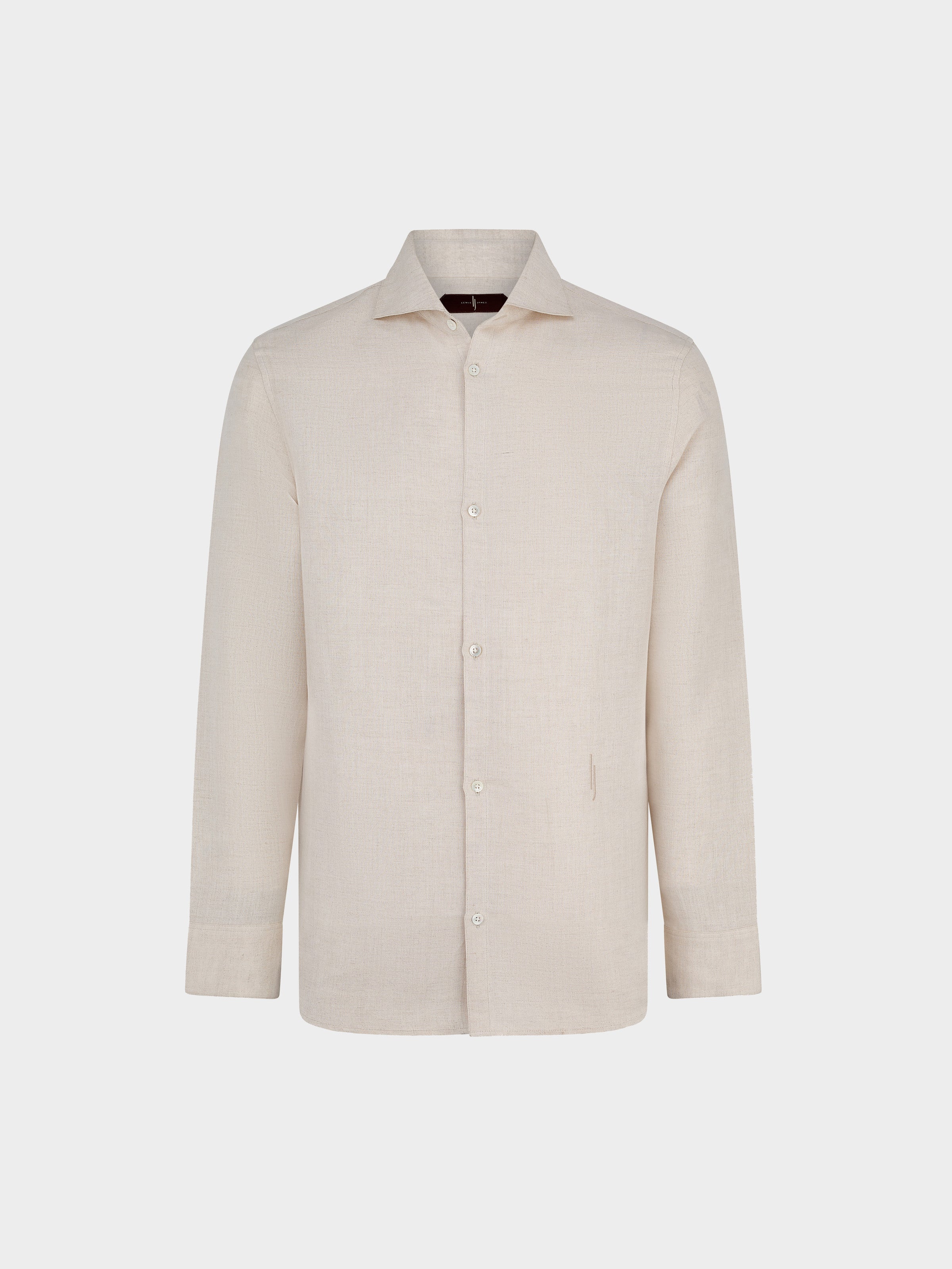 Emilio Cutaway Collar Linen-viscose Shirt