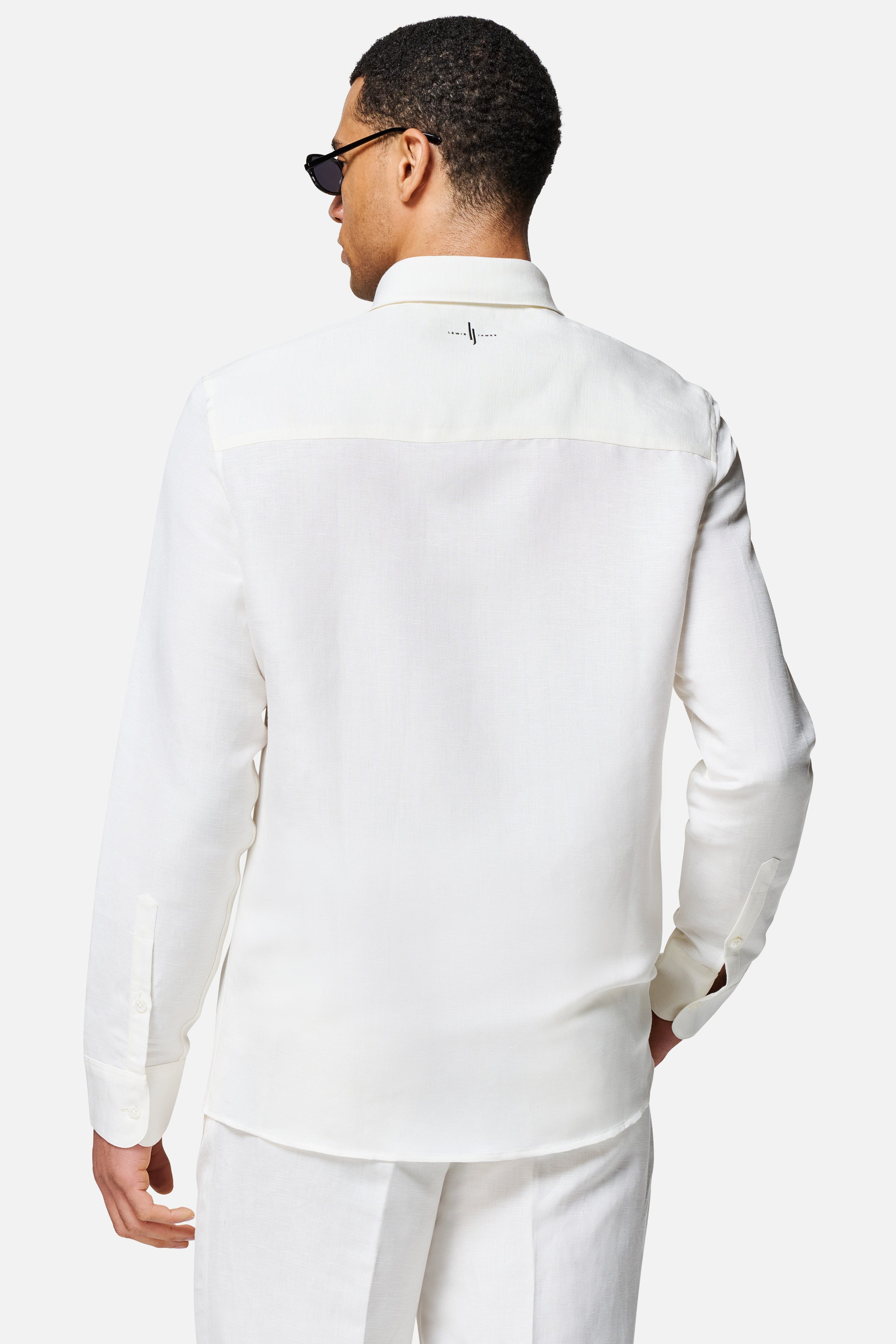 Emilio Cutaway Collar Linen-viscose Shirt