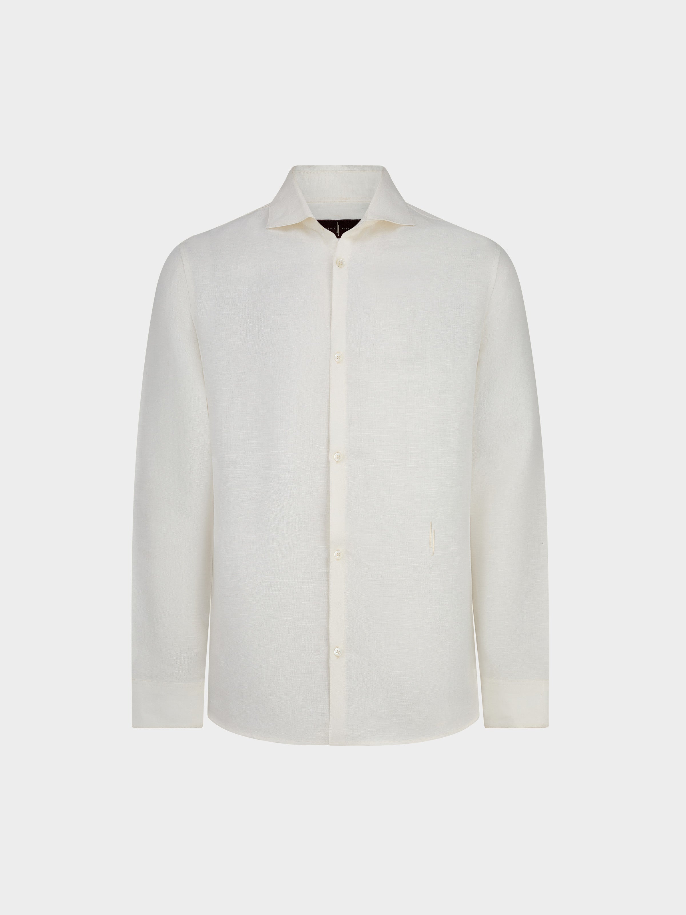 Emilio Cutaway Collar Linen-viscose Shirt