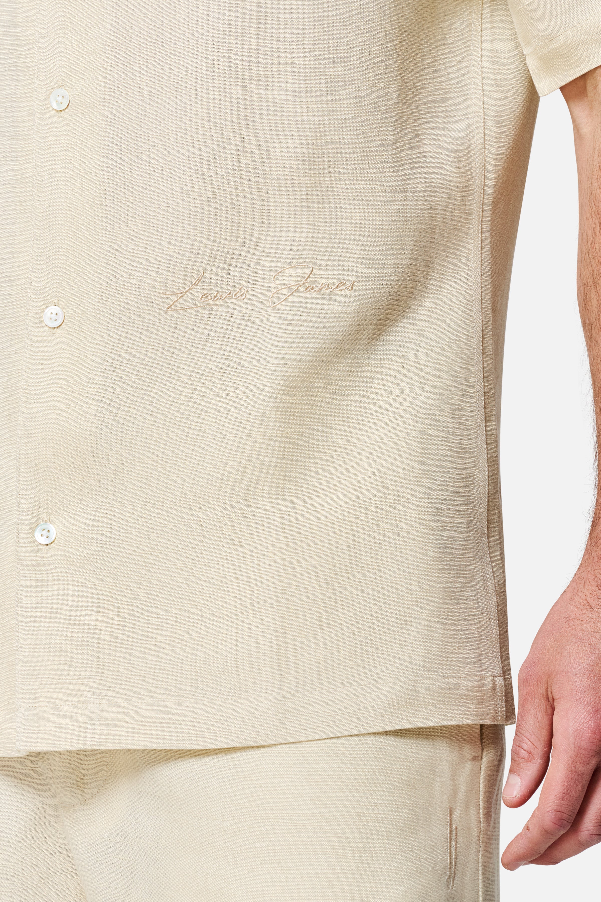 Fabio Linen Viscose Short-Sleeve Shirt